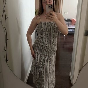 Elegant Floral Striped Dress